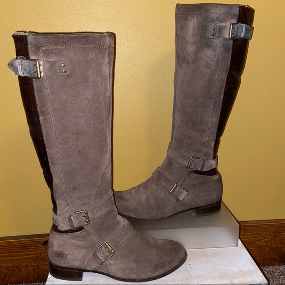 UGG Shoes - UGG Cyndee Leather Suede Tall Womens Boot 8